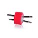   Connection cap system GL 45 red PBT screw-cap with 2 ports (stainless steel)