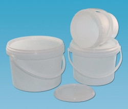 LLG-Packing buckets 1 l PP, with Lid with First Removal Seal, pack of 10