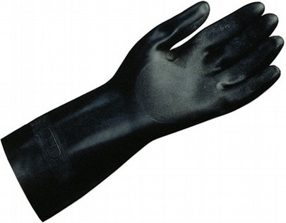 Gloves FluoTech 344 size 10, length 37 cm, thickness 1.5 mm, neoprene, BW, elastomer black, pair