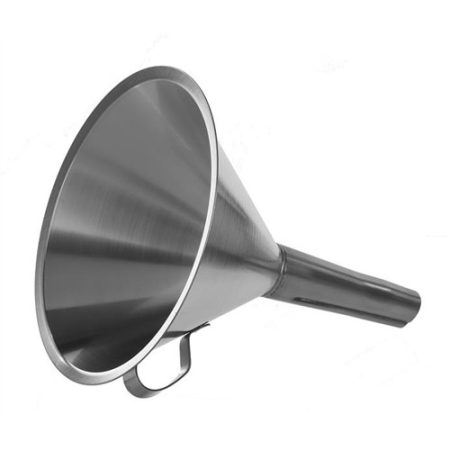 Funnel 100 mm with handle, 18/10 stainless steel