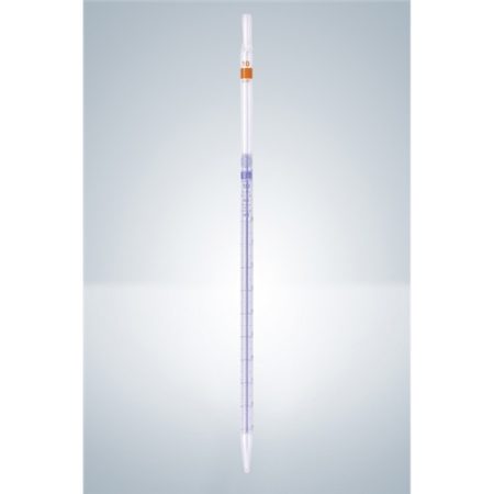 Graduated pipette 20:0, 1 ml, 360 mm Cl. AS, KB, Schellbach strips, blue graduated, cotton plug end
