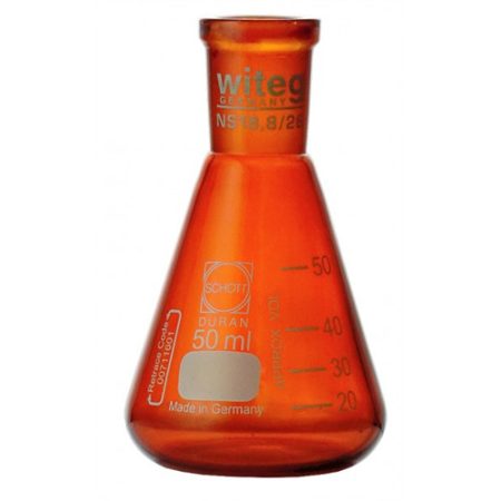 Erlenmeyer flask 300ml amber glass, socket NS 29/32