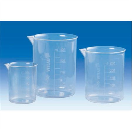 Griffin beaker 1000 ml, PP highly transparent, raised scale pack of 6