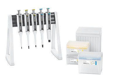 Tacta® Pipette 3-pack 20 incl. Linear Stand and Tacta® Pipetten: 2-20 20-200 100-1000 µl and Sartorius Optifit Tip tray Box