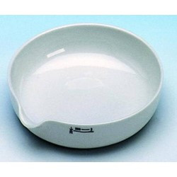 Evaporating basin,porcelain,flat,diam. 100 mm height 20 mm, cap. 100 ml with numbering 1