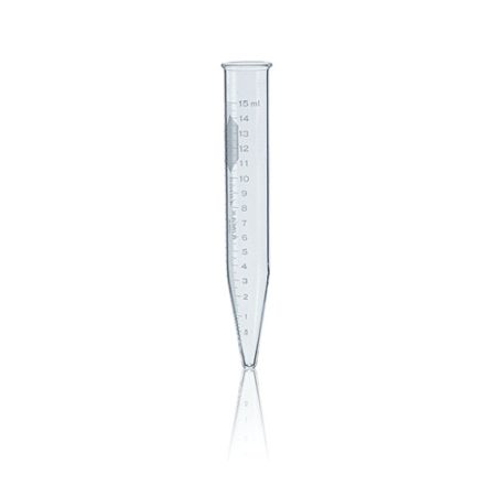 Centrifuge Tubes 15 ml 118 x 17 mm, with scale, borosilicate glass, white graduated, pack of 12