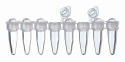 LLG-PCR-tubes 0.2 ml, 8-tube strip attached flat cap, PP DNA/RNA free, pack of 126