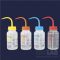 Safety wash bottle 500 ml wide-neck, toluene, LDPE