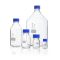   Laboratory bottle 25000ml, clear, graduated, GL 45, with screw-cap and pouring ring from PP (blue)