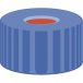   Screw caps N 9, blue PP, center hole red rubber/FEP colorless, hardness: 45° shore A,thickness:1.0 mm,pack of 100