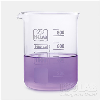 Beakers 100 ml, low form, boro 3.3 with division and spout pack of 10
