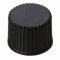   LLG-Screw caps N 8, black PP, center hole, Red Rubber/PTFE beige, Hardness: 45°shore A,Thickness: 1.3 mm,pack of 100