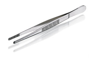 Tweezers 250 mm, stainless steel straight, blunt, 200mm