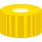   Screw-caps N 9 PP, yellow, w. hole silocone white/PTFE red, septa thickn 1,0mm pack of 100