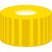   Screw-caps N 9 PP, yellow, w. hole silocone white/PTFE red, septa thickn 1,0mm pack of 100