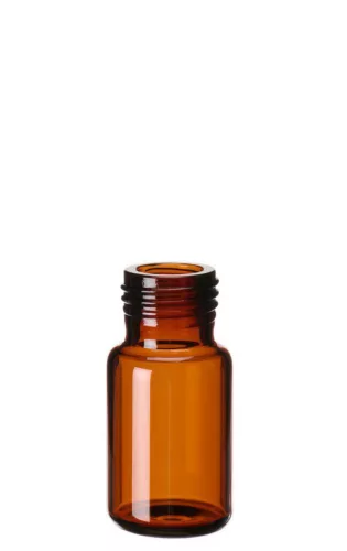 LLG-12 ml-es csavaros nyakú üvegcse, ND15, 66 x 18,5 mm, barna üveg, első hidrolitikus osztály, 100 darabos csomag