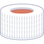   Screw caps N 24, white PP, hole butyl red/PTFE grey,Hardness: 50° shore A septum thickness: 2,4 mm, pack of 100