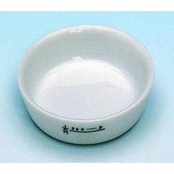 Evaporation tray 63 mm ? porcelain flat, with spout DIN 12903, form A, numbered from 93-104, PU=12