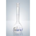   Volumetric flask 1000 ml, DURAN, Cl.A NS 24/29, with poly stopper KB, blue graduated with individual certificate # 9980102