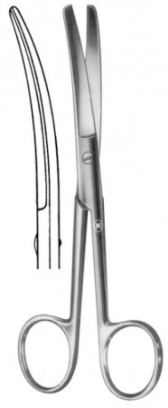 Scissors 145 mm, curved, sp./st. standard