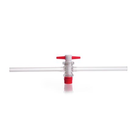 DURAN® Single way stopcocks, complete with PTFE-key, bore 2 mm, NS 12.5