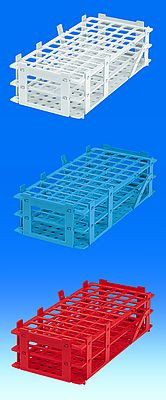 Test tube rack, PP, red for tubes with ? up to 30 mm