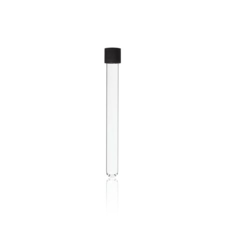 Disposable Culture tube, soda-lime-glass, 16 x 160 mm, GL 18, with screw-cap (PP), with rubber seal, pack of 100