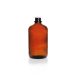   Round bottle, narrow neck, amber, soda-lime-glass, pouring ring and dust cap, 2500 ml