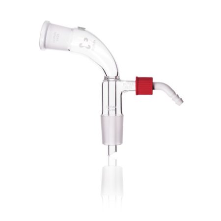 DURAN® Receiver adapter, bent, with screw-on plastic hose connection, NS 24/29