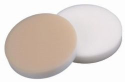 LLG-Septa N 20 Silicone white/PTFE beige, Hardness: 45°, shore A, Thickness: 3.2 mm, VE=100