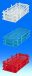 Test tube rack, PP, red for tubes with diam. up to 20 mm