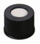 LLG-Screw cap N 13, PP, black, center hole, Silicone, white/PTFE red, Hardness: 40° shore A, Thickness: 1.5 mm, pack of 100