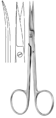 Scissors 120 mm, curved, sp./sp. Wagner