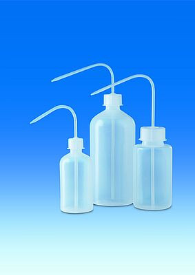 Wash-bottle 500 ml, PP GL 25, with wash-top