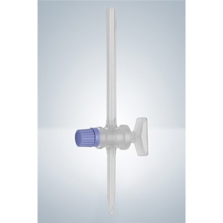 Burette cock straight with glass tap, clear glass, for burette 25ml