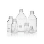   DURAN PURE bottle 250 ml, clear with scale, GL 45, with dust protection cap, w/o screw-cap and pouring ring