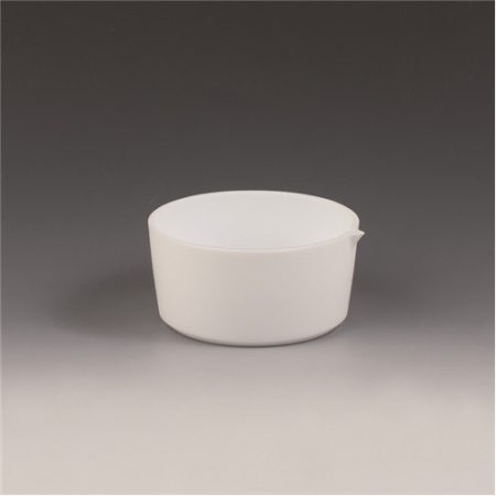 Evaporating dish 100 ml PTFE, wits drain ? at the top 64 mm, ? at the bottom 60 mm