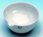   Evaporating basin,porcelain,hemispherical diam. 115 mm,height 50 mm,cap. 285 ml