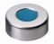   LLG-Alu crimp cap N 20, silver hole, silicone blue transparent/PTFE colourless, hardness 40° shore A, septa thick.3mm, pack of 100