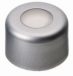   LLG-Aluminium crimp cap N 11, silver, center hole, Silicone white/PTFE red, Hardness: 40° shore A, Thickness: 1.3 mm, pack of 100