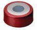   LLG-Bimetal crimp cap N 20, red/silver, center hole, Butyl light grey/PTFE dark grey,Hardness: 50 ° shore A,Thickness: 3 mm pack of 100pcs