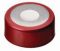   LLG-Bimetal crimp cap N 20, red/silver, center hole, Silicone beige/PTFE grey, Hardness: 60° shore A, Thickness: 3 mm pack of 100pcs