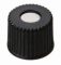   LLG-Sscrew caps ND8, black PP, center hole, Silicone white/PTFE red, Hardness: 40°shore A,Thickness:1.3 mm,pack of 100