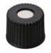   LLG-Sscrew caps ND8, black PP, center hole, Silicone white/PTFE red, Hardness: 40°shore A,Thickness:1.3 mm,pack of 100