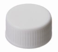 LLG-Screw caps N 24, white PP, mounted closed, silicone nature/PTFE beige 45° shore A, EPA-quality, pack of 1000