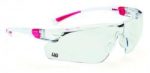   "LLG-Protection spectacle ""Lady"" white-pink frame, clear lenses, 2C-1.2 U 1 FT KN CE, anti-scratch"