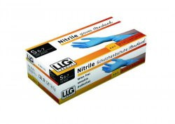LLG-Disposable gloves, Standard, Nitrile, size S blue, textured, powder free, 240mm, pack of 100