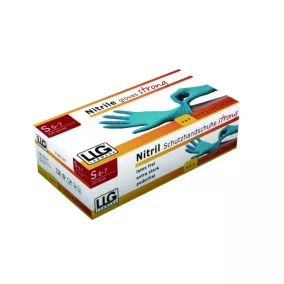   LLG-Eldobható kesztyű, STRONG, nitril, Lkék méret, texturált, púdermentes, 240 mm, 100 db-os csomag
