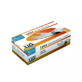   LLG-Eldobható kesztyű, Classic, Latex, L-es méret, texturált ujjakkal, púdermentes, 240 mm, 100 db-os csomag