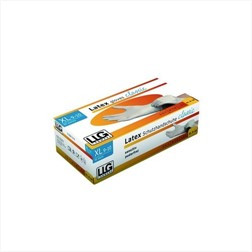 LLG-Disposable gloves, Classic, Latex, size S white, fingers textured, powder free, 240mm, pack of 100